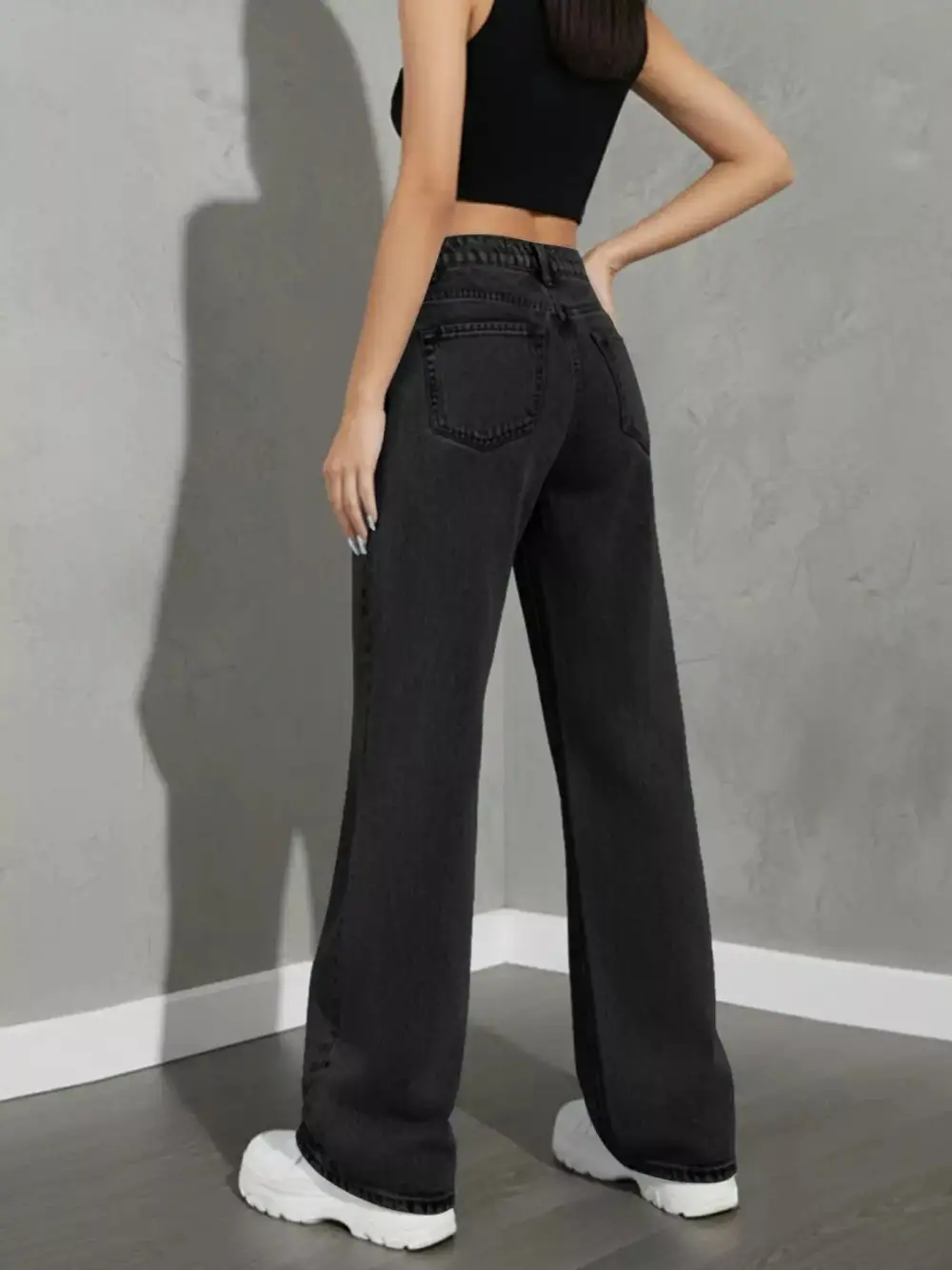 Front-Closure High-Waist High-Rise Denim Jeans