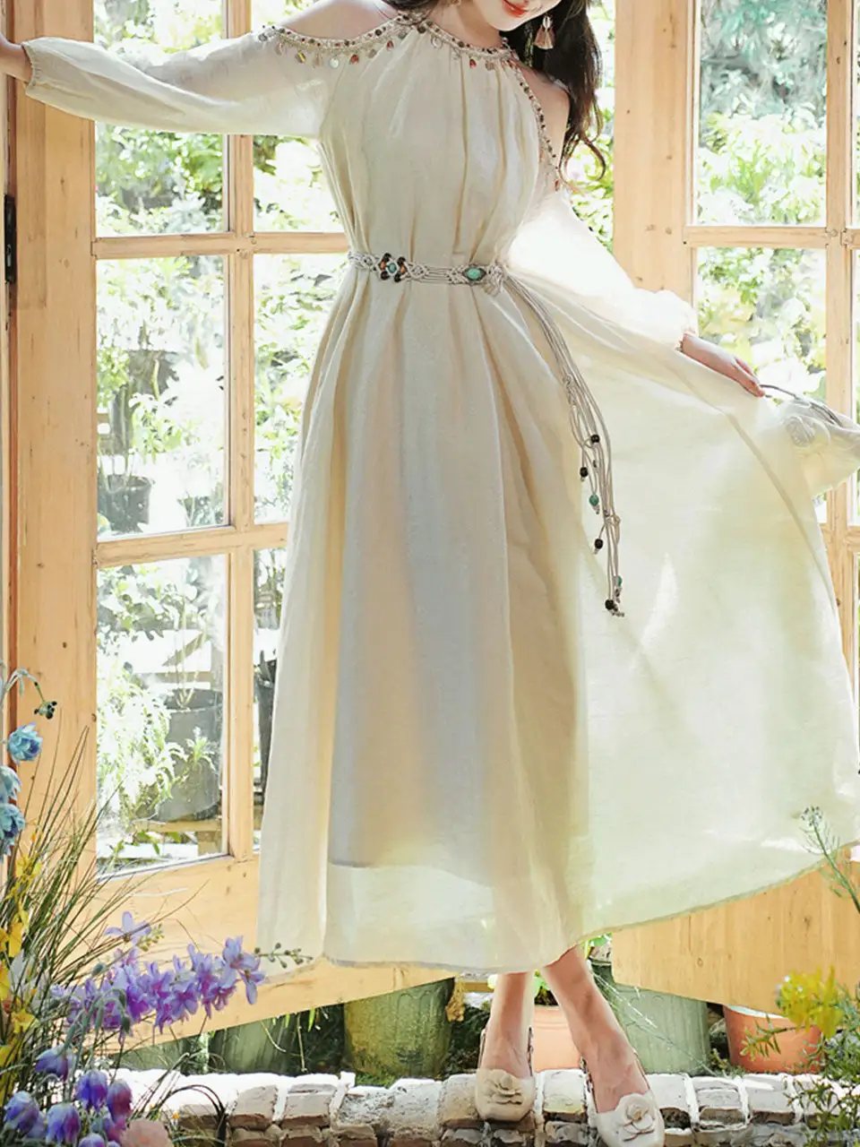 Bohemian Off Shoulder Long Dress