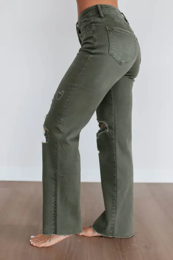 Women's High Rise Wide Leg Tummy Control Jeans