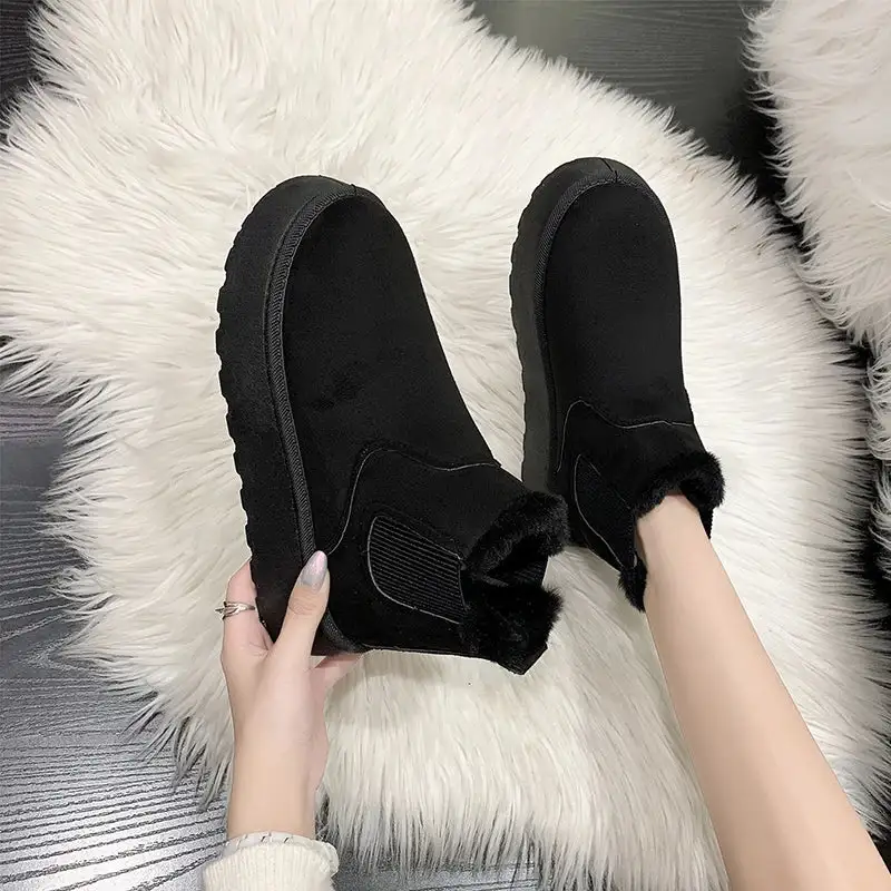Plush-Lined Warm-Lined Ankle Boots