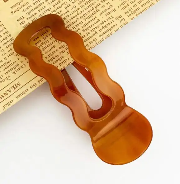 Wavy Minimalist Alligator Barrette, U Shaped Side Hair Clip