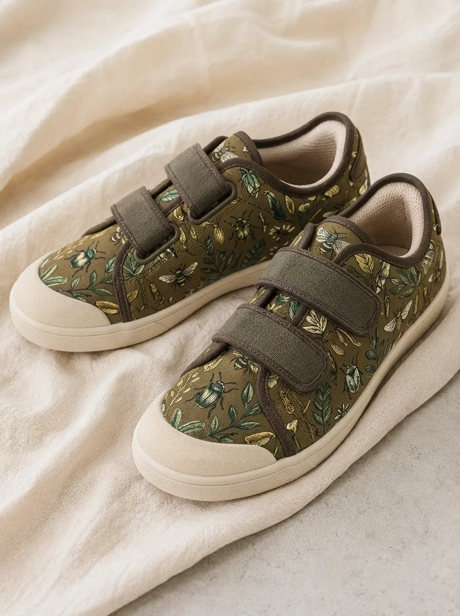 Women's Nature Lover Botanical Beetle Bee Printed Canvas Shoes