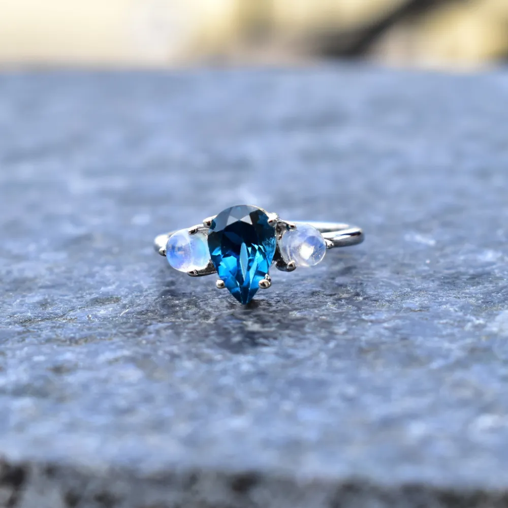 Celestial Topaz Moonstone Ring