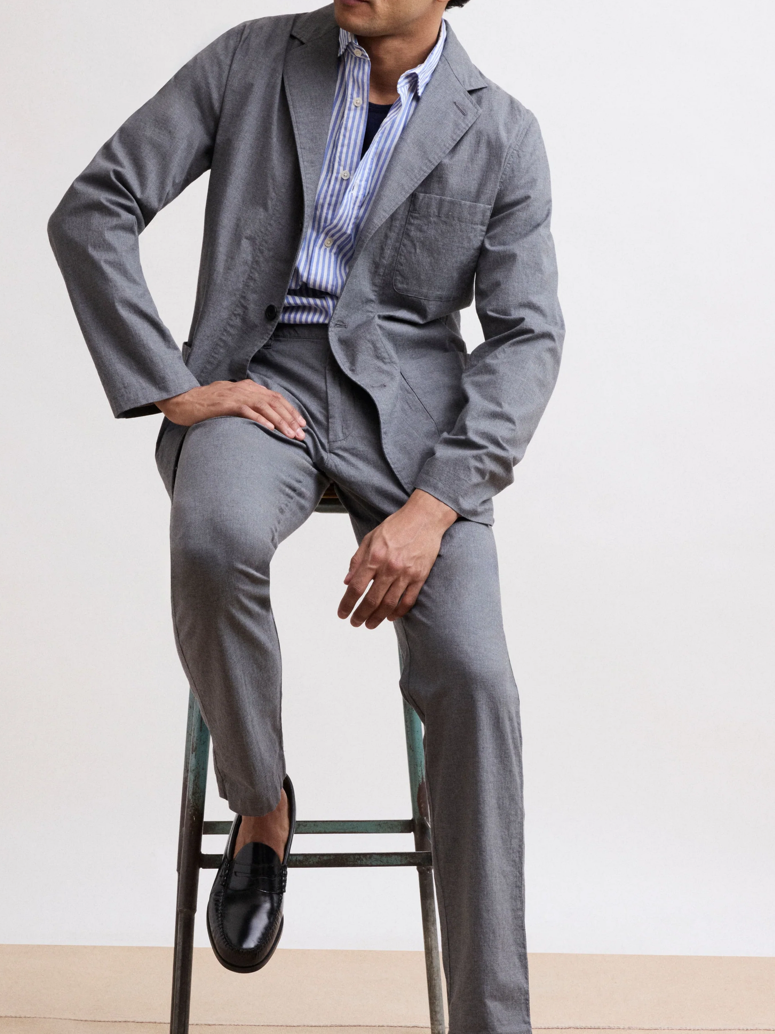 Men's Heather Grey Cotton Jacket