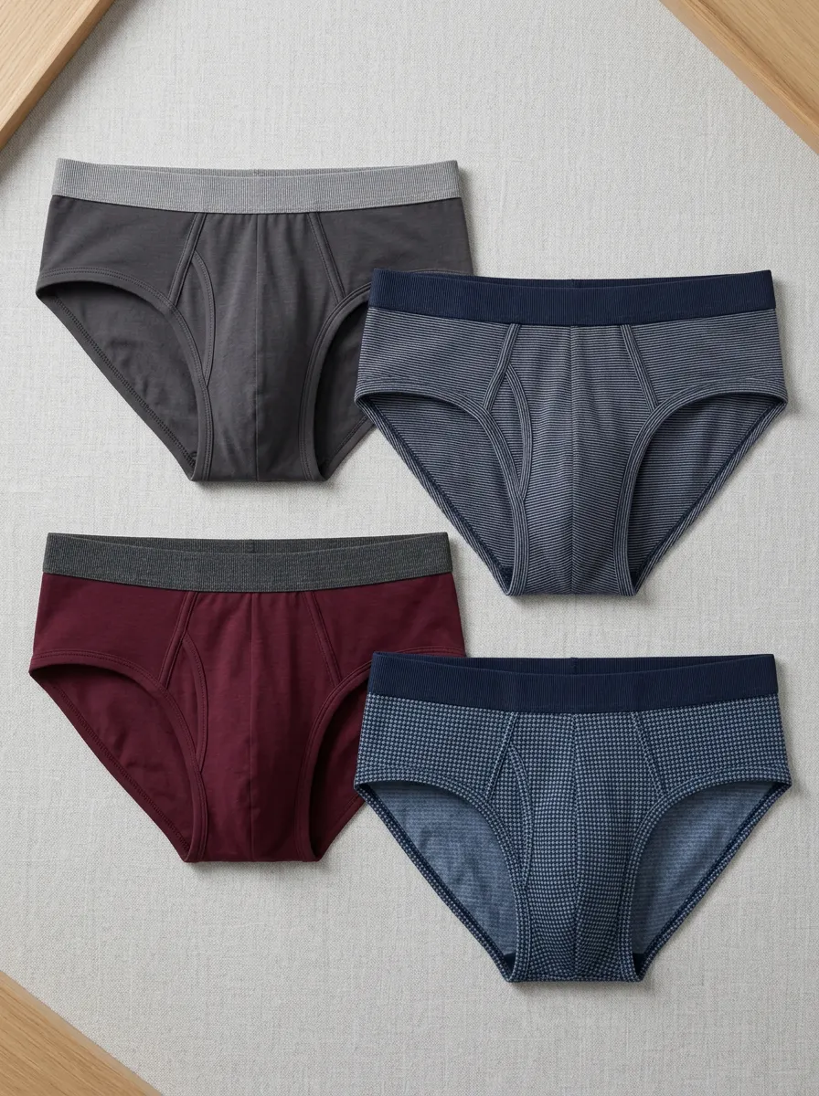 Men's Multi-Pattern Cotton Blend 4-Pack Briefs