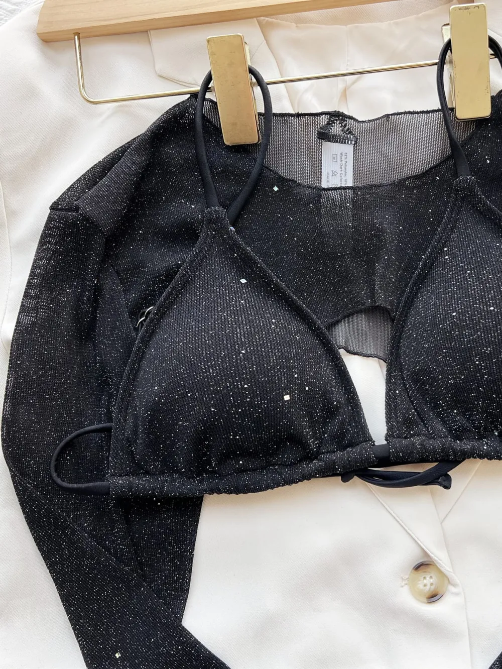 Comfort Fit Glitter Layered Swimsuit