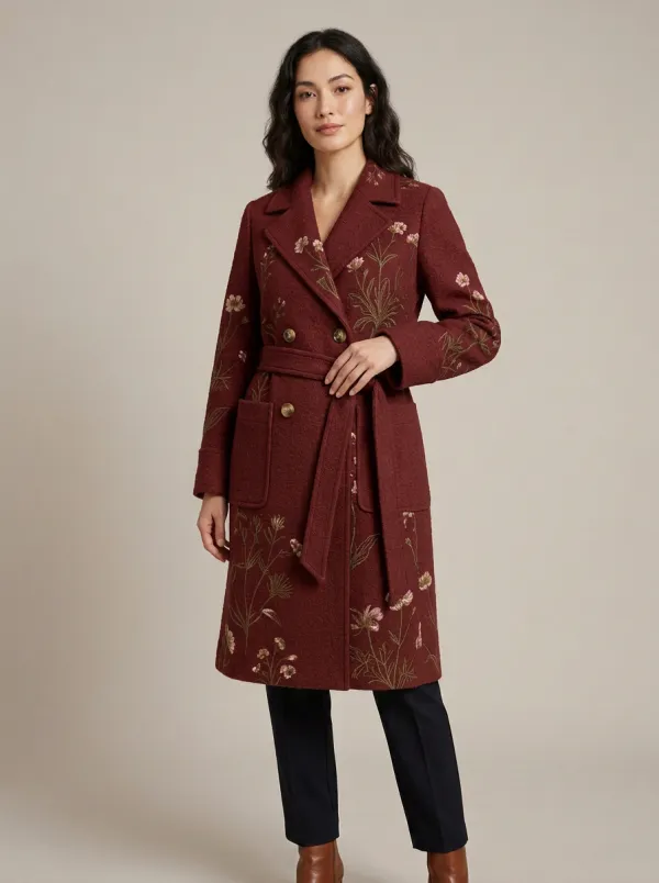 Women's Floral Embroidered Coat