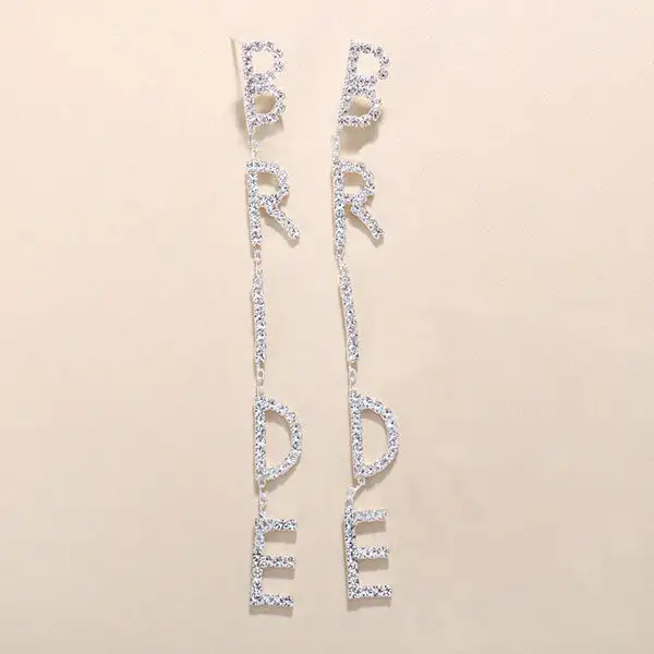 Rhinestone Letter Earrings