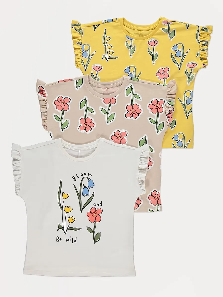 Tulip Frill Sleeve Tops 3 Pack