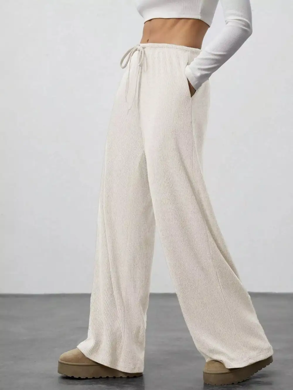 Relaxed Fit Drawstring Pocketed Everyday Pants