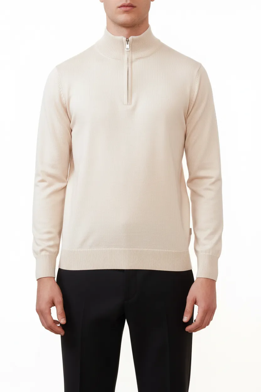 Everyday Viscose Refined Half Zip Sweater