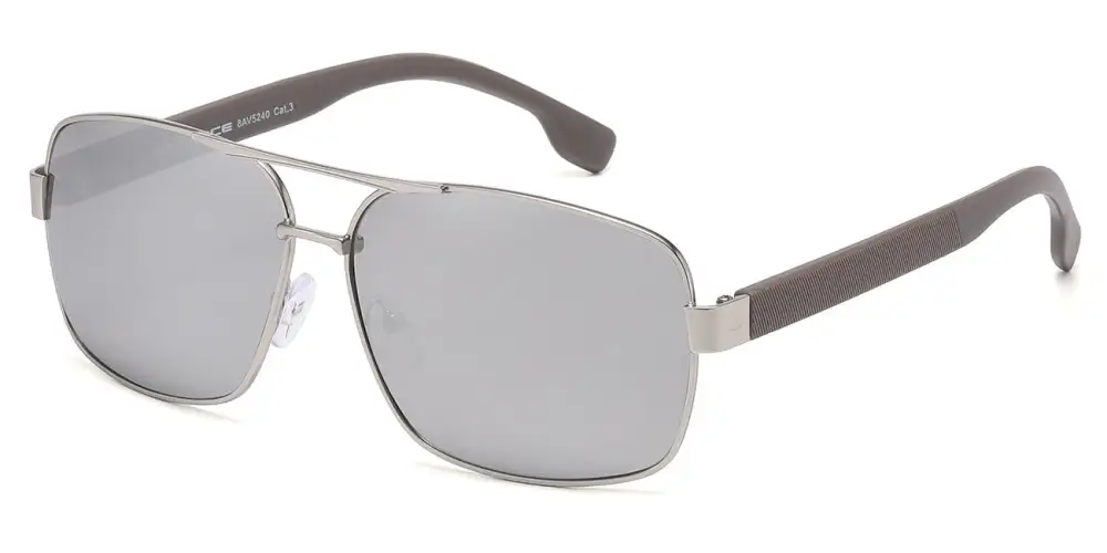 Refined Mirrored Rectangle Sunglasses