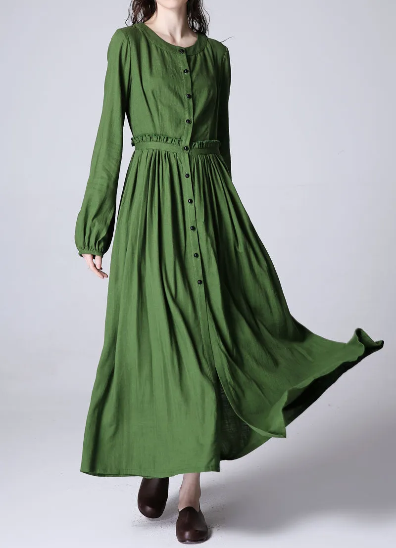 Everyday Linen Long Sleeve Maxi Dress