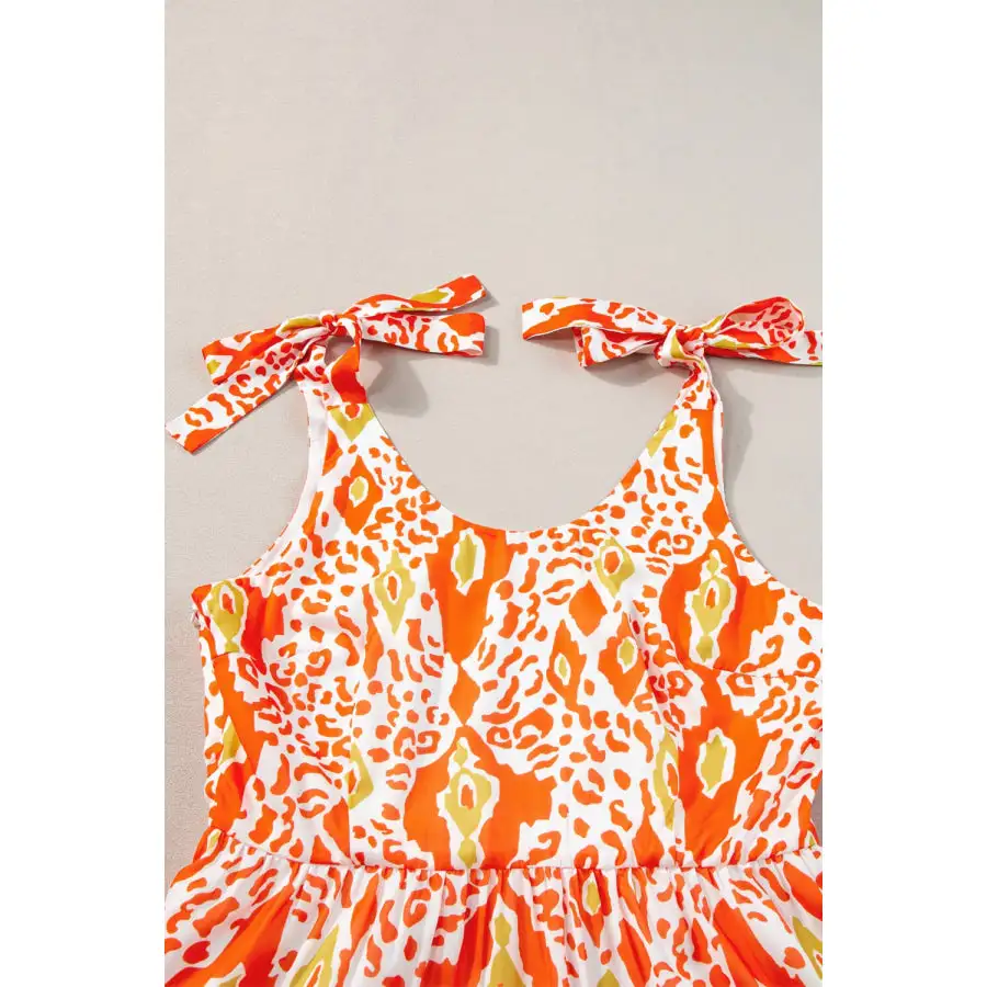Tied Scoop Neck Sleeveless Midi Dress