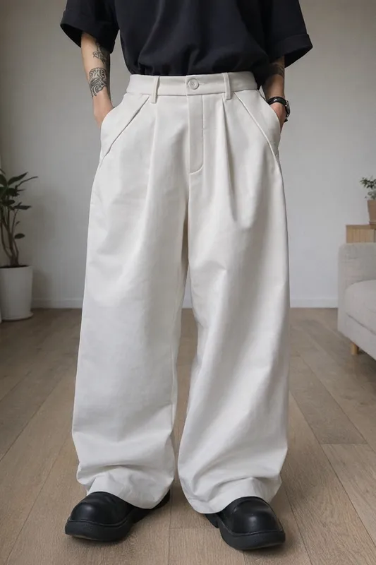 Relaxed Wide-Leg Trousers