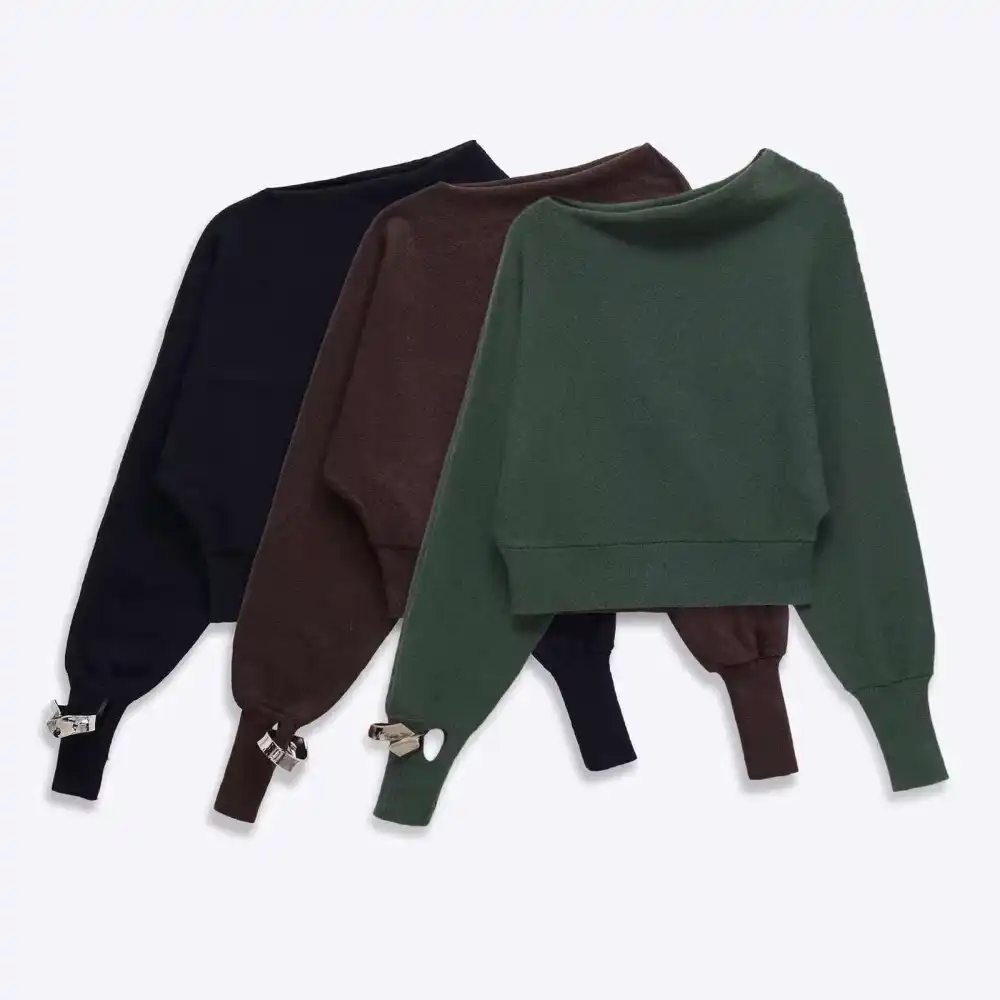 Off Shoulder Knit Sweater Loose Fit Top