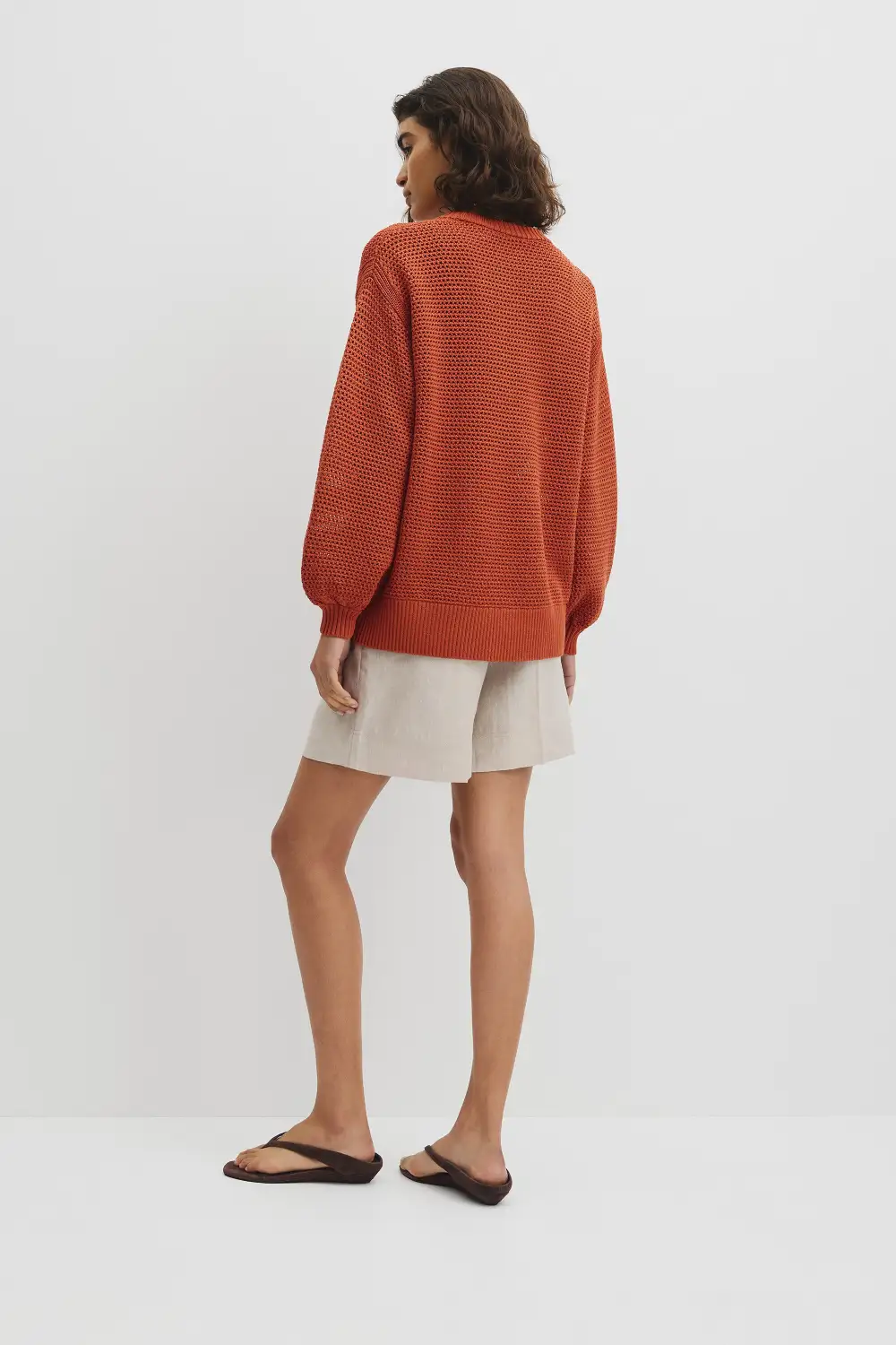 Women's Crochet Relaxed Sweater