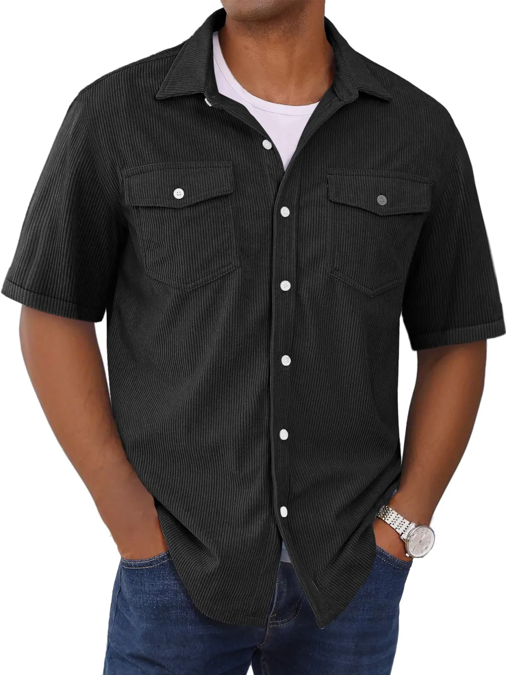 Garment Washed Double Pocket Shirt
