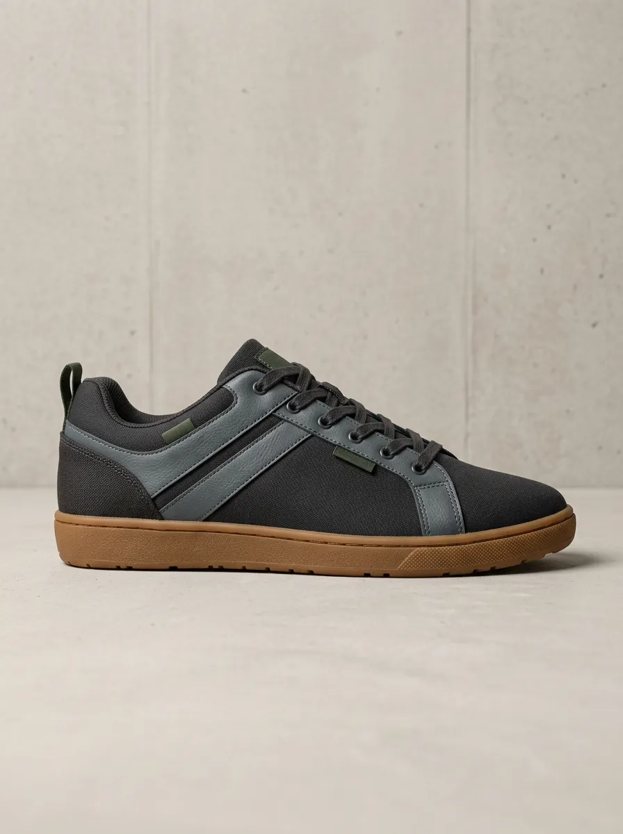 Rugged Gum Sole Minimalist Casual Look Men's Casual Sneakers