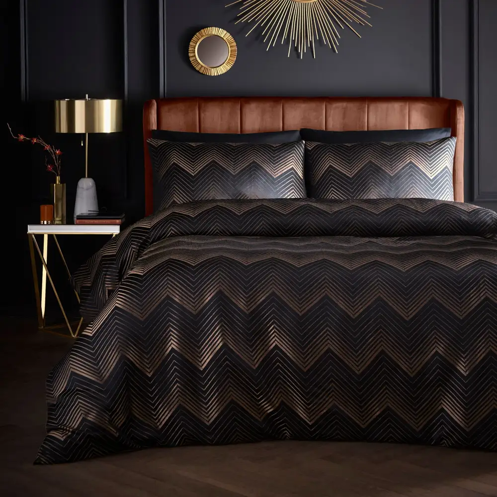 Calm Bedroom Reversible Geometric Duvet Cover Set