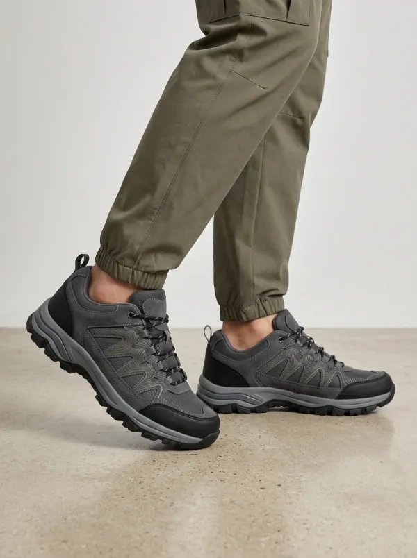 Men's Modern Hiking Enthusiast Topographic Pattern Printed Outdoor Shoes
