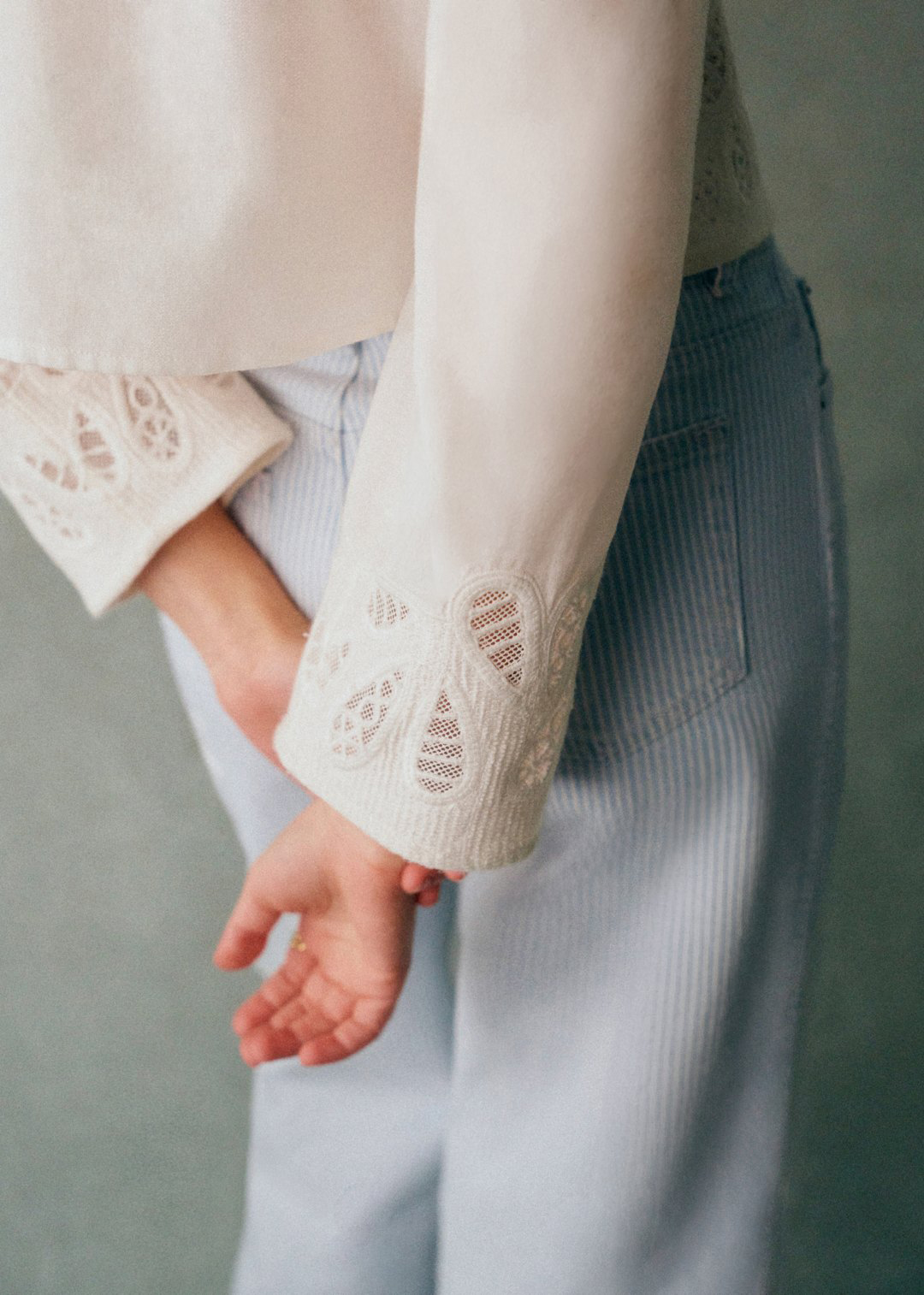 Beige Long Sleeved Crop Top