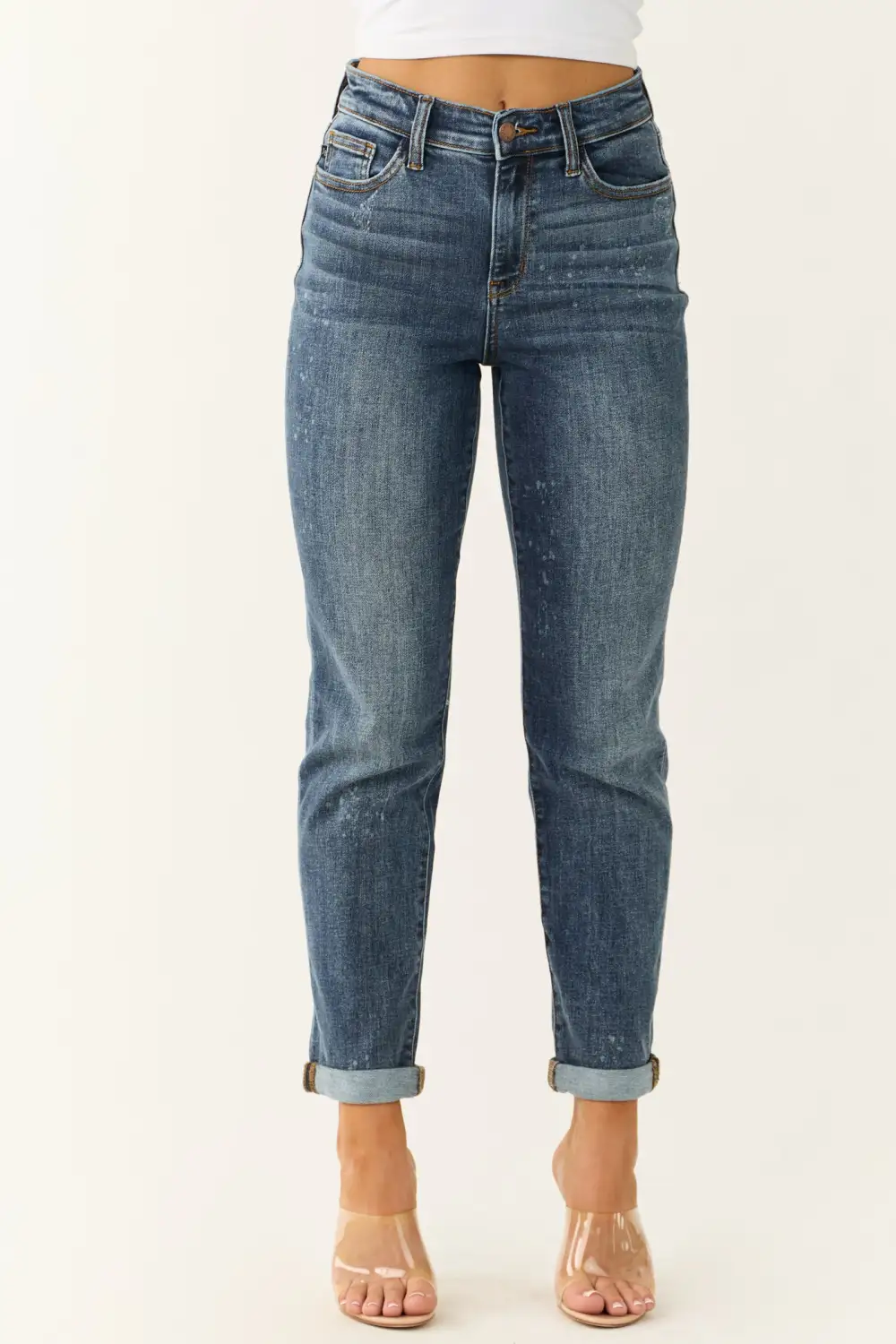High Rise Light Wash Straight JEANS