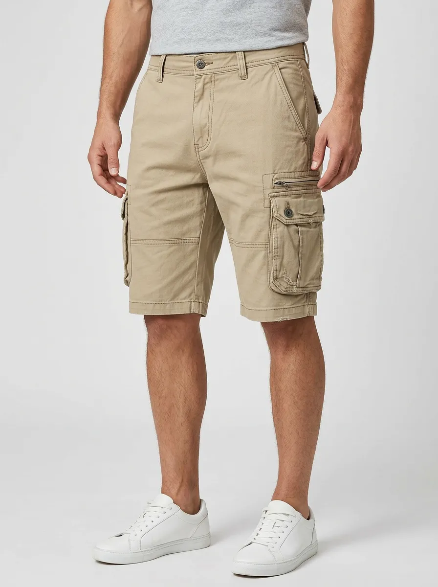 Men's Leisure Cargo Shorts with a Adjustable Waist for Outdoor Days