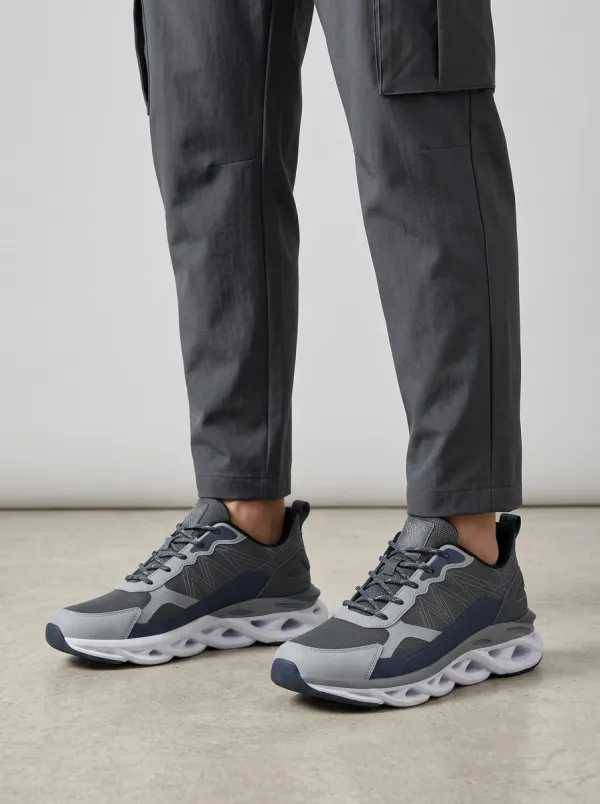 Men's Navy Minimalist Geometric Athletic Sneakers
