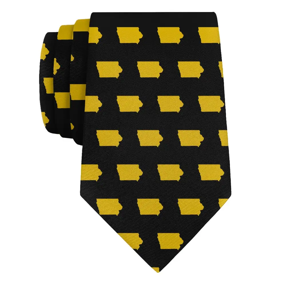Polished Outline Emblem Design Necktie
