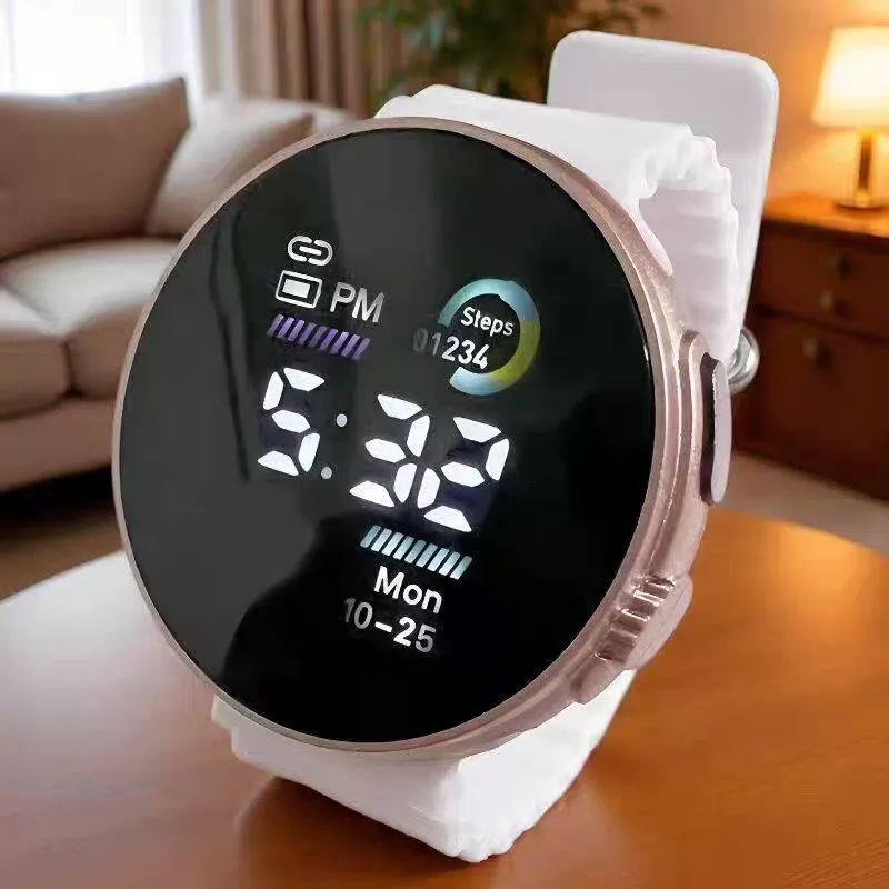 Round‑Screen Multifunctional Sports Smart Watch, Fitness Step‑Count Digital Wrist Watch for Daily Outdoor Use