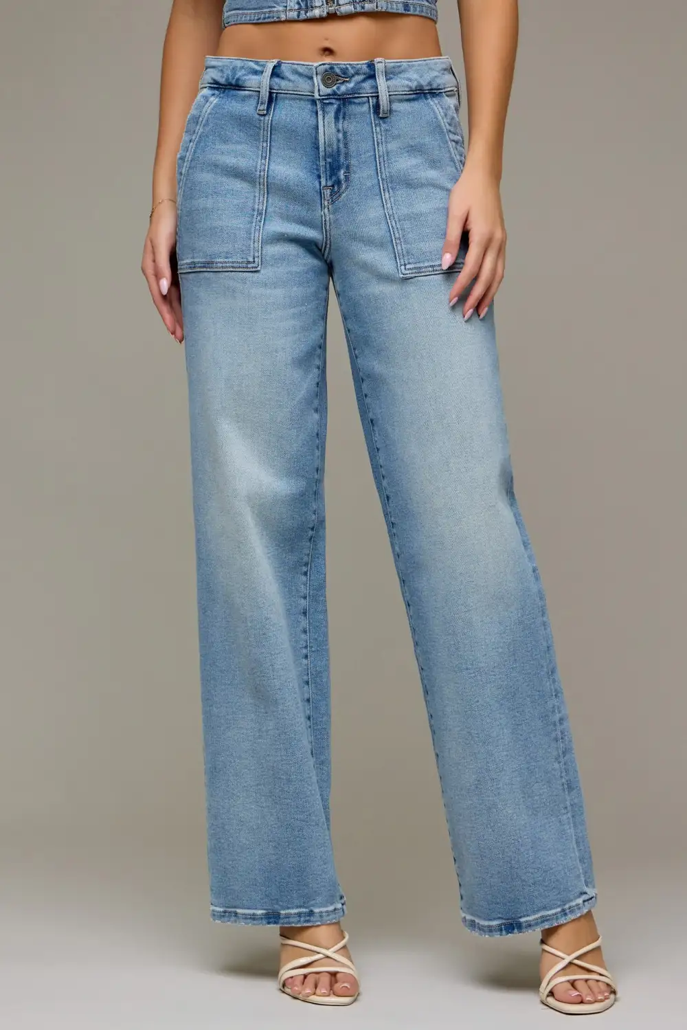 Women's Front-Pocket Relaxed Dad Jeans