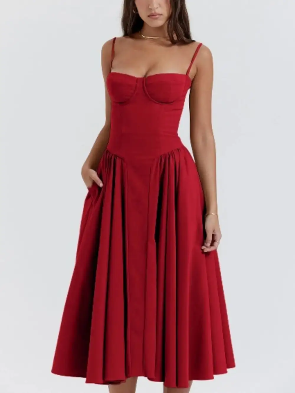 Lightweight Feel Ruched Midi Dress