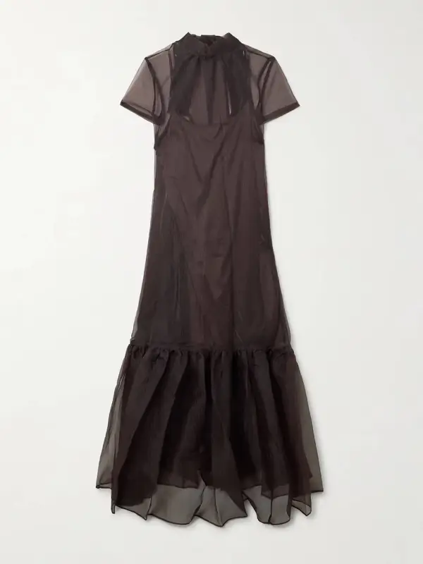 Casual Lace Up Neck Maxi Dress