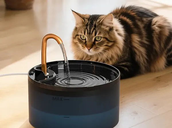 2.1L Quiet Cat Water Fountain with Copper Spout & Night Light