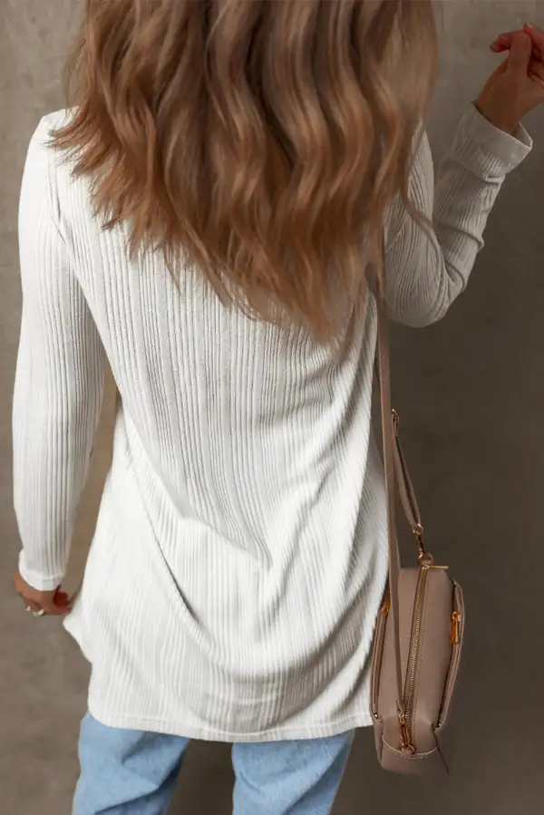 Everyday Layer Ribbed Button Front Cardigan