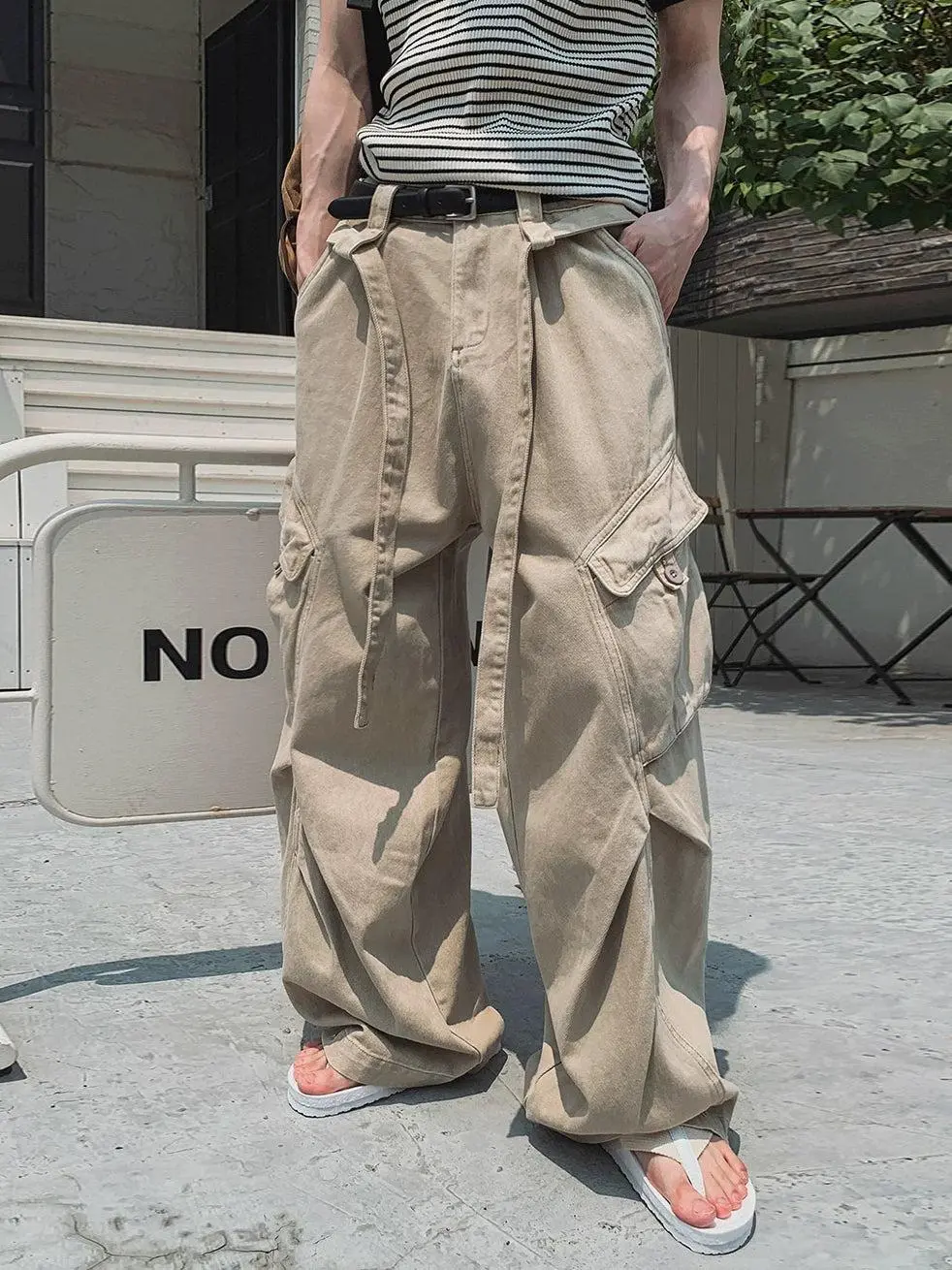 Vintage Washed Straight Cargo Pants