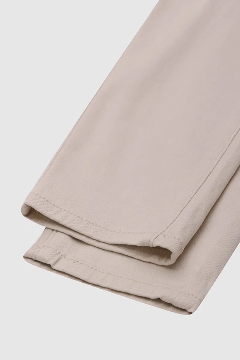 Solid Button Fly Slant Pocket Jeans