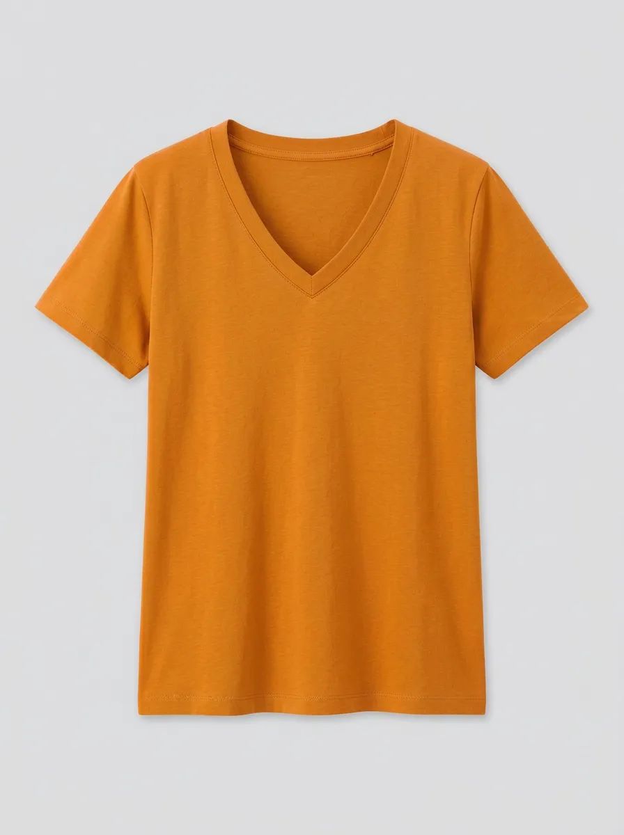 Women's Regular-Fit Minimalist V-Neck T-Shirt