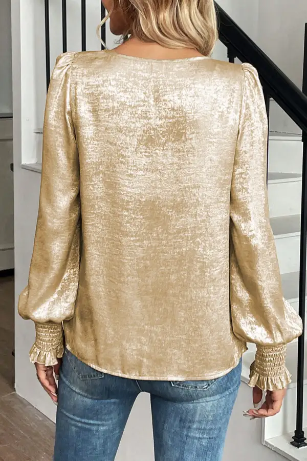 Puff Sleeve Smocked Blouse