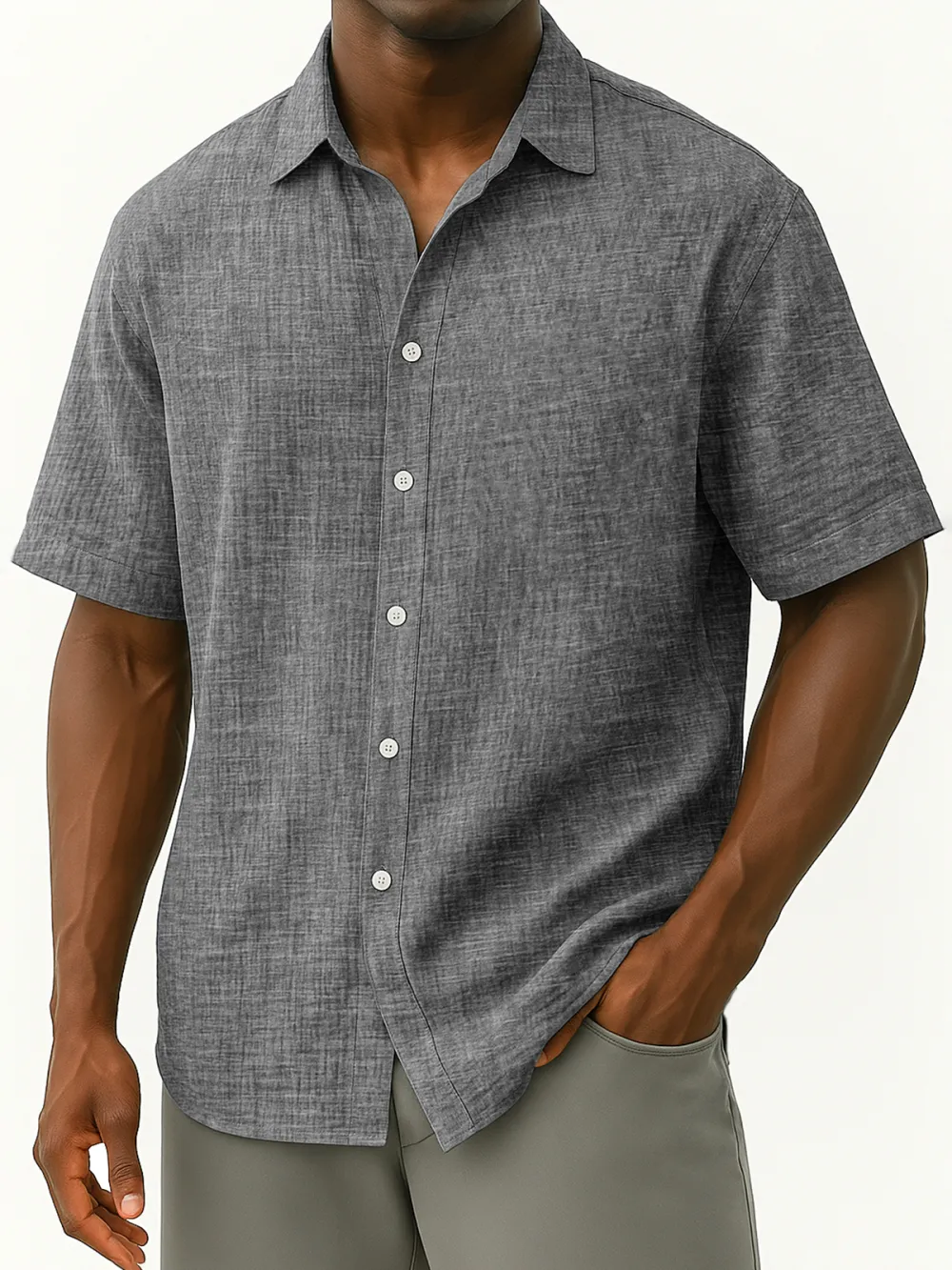 Everyday Linen Blend Button Front Shirt