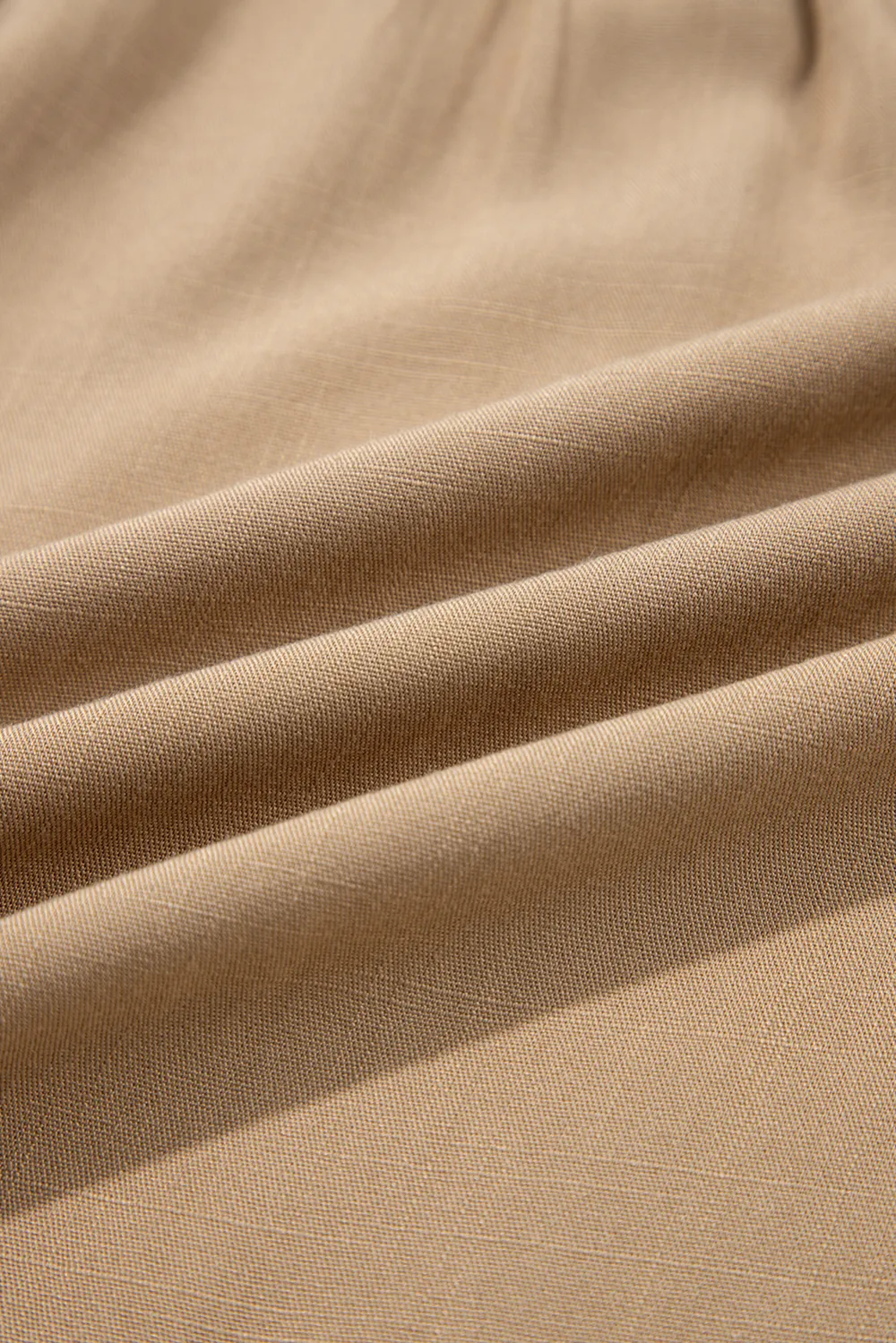 Light Beige Waffle Patchwork Button Shirt