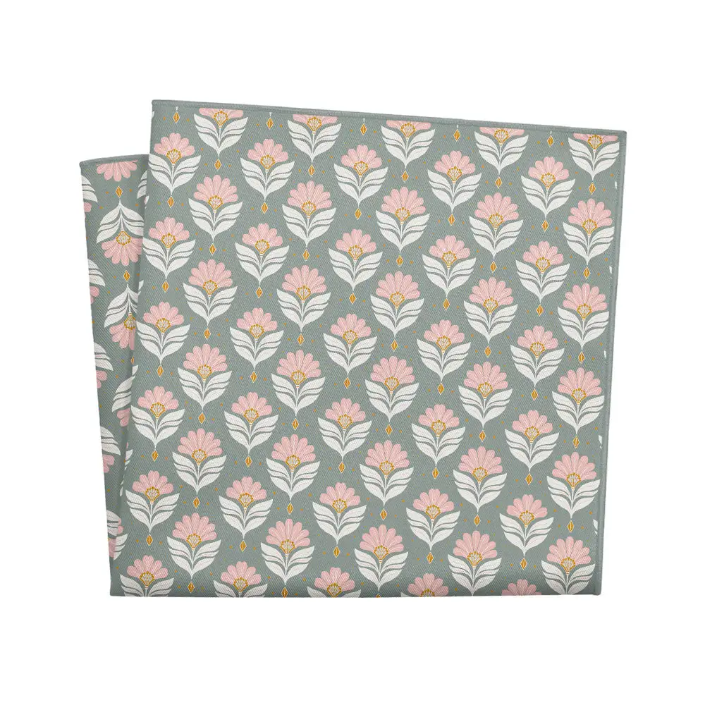Refined Classic Art Deco Floral Pocket Square