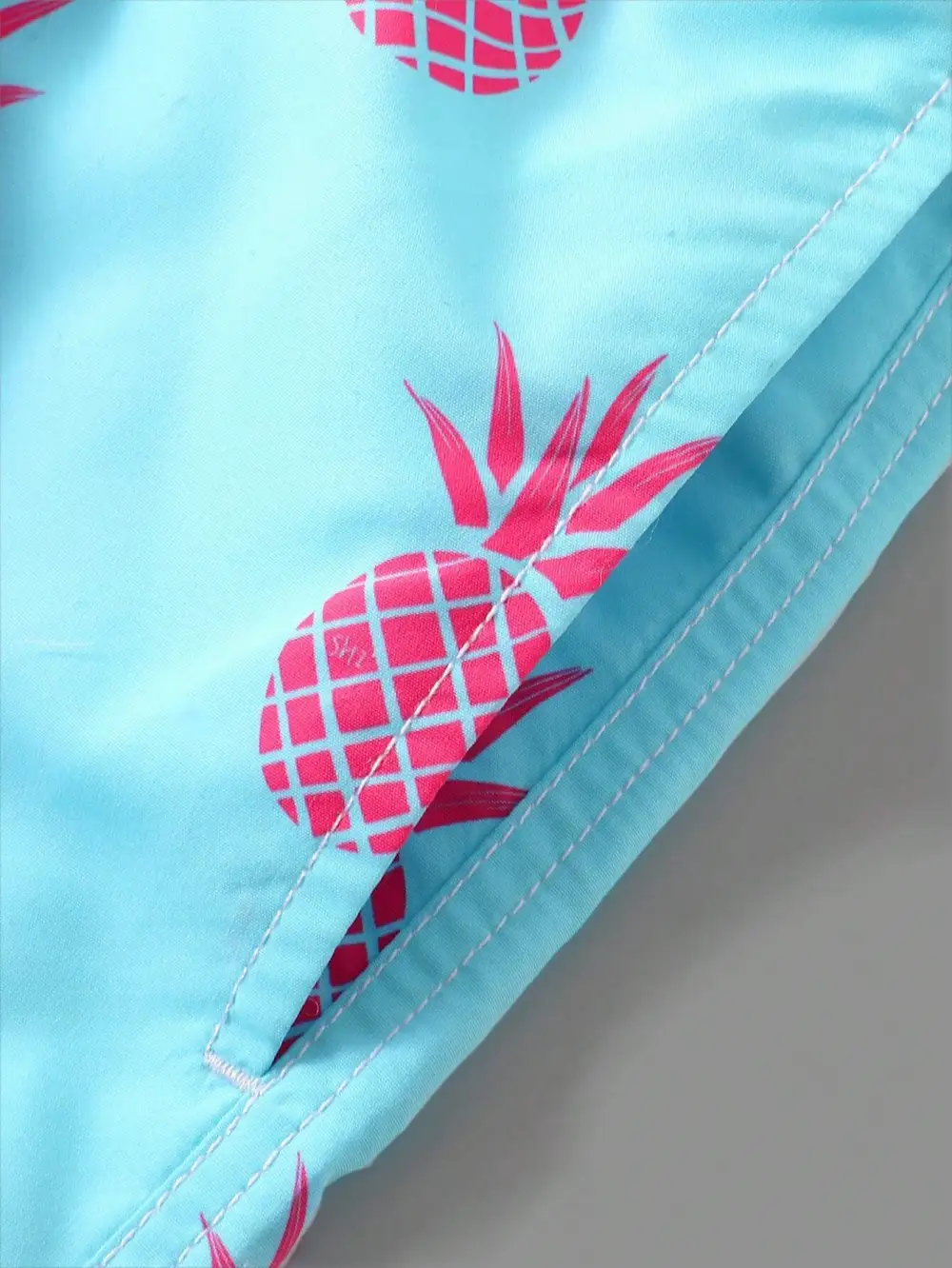 Men's Pineapple Print Drawstring Swim Trunks