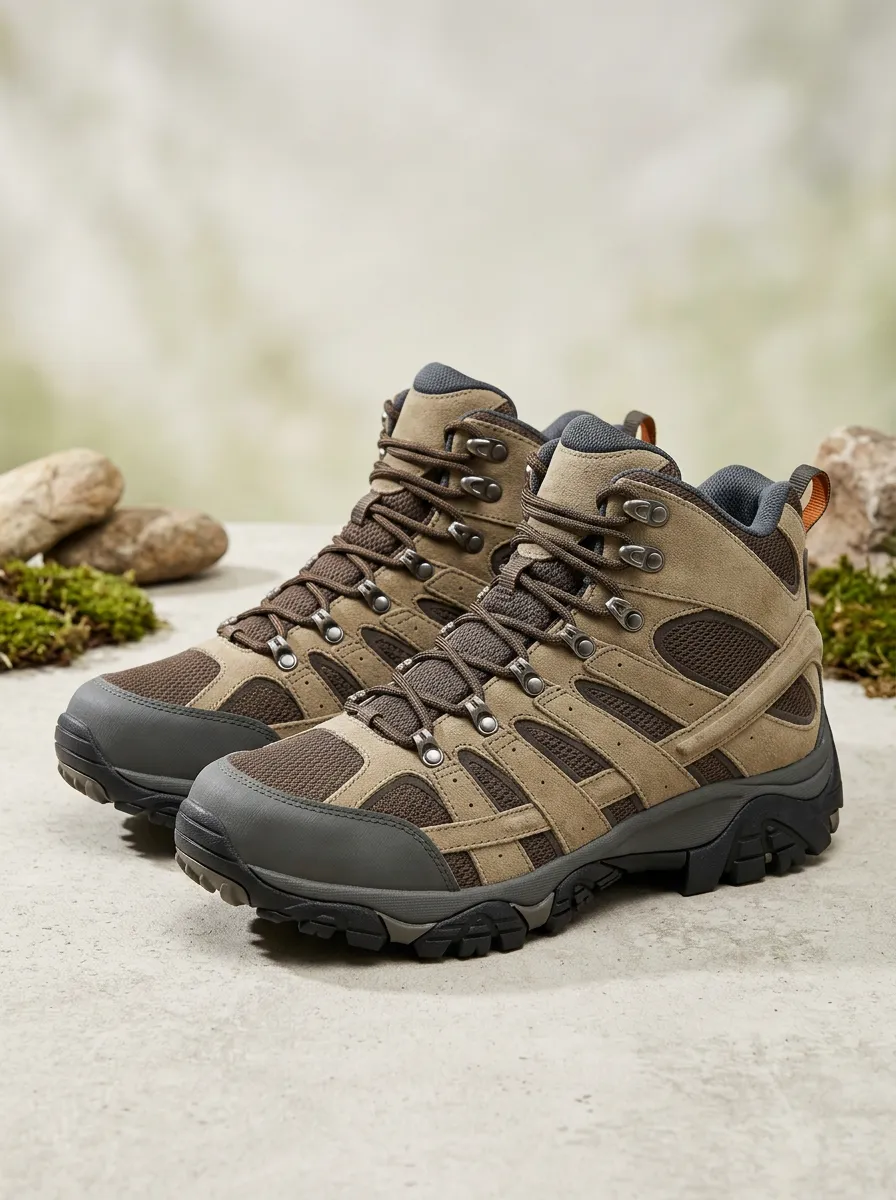 Men's Trail Ready Suede Mesh Outdoor Work Boots