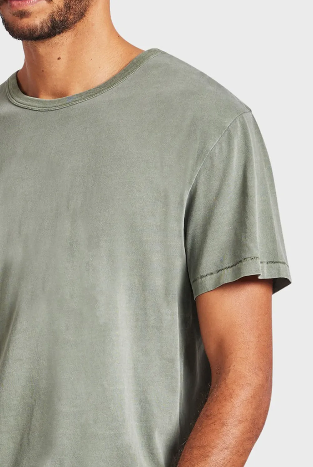 Pine Colored Short Sleeve Crew Neck Tee