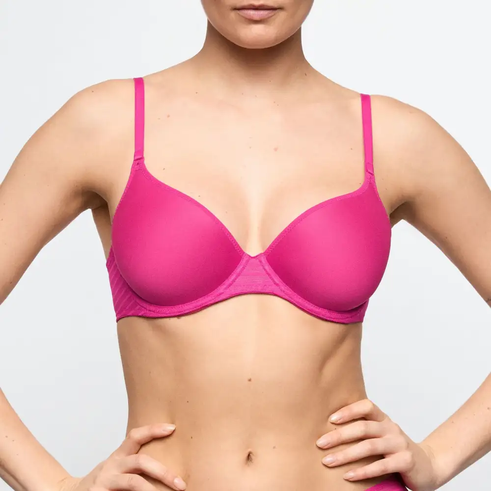 Women's Spacer Molded Seamless Chimney Back Adjustable Straps Mesh Breathable Smoothing Bra