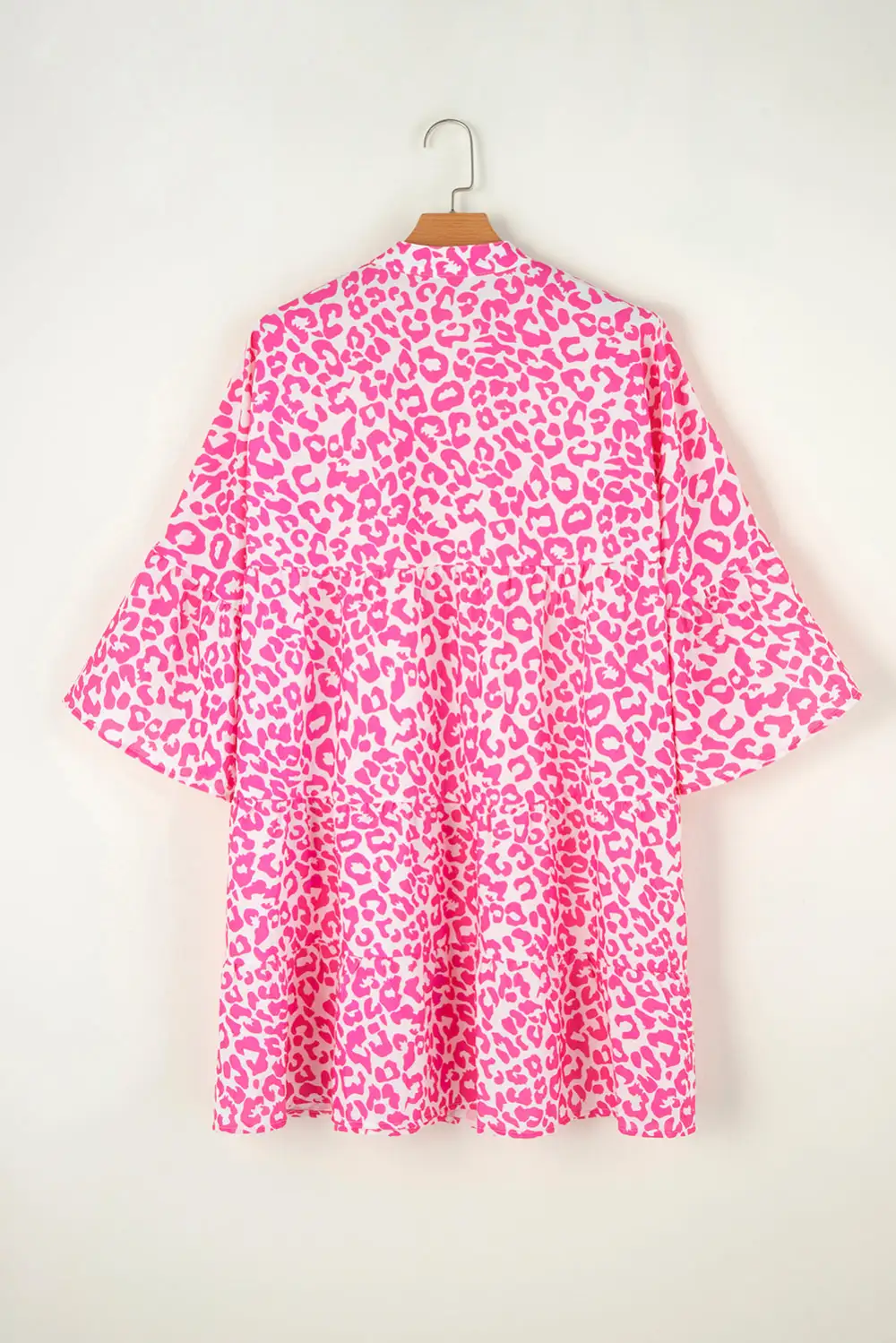 Bright Long Sleeve Buttoned Front Mini Dress