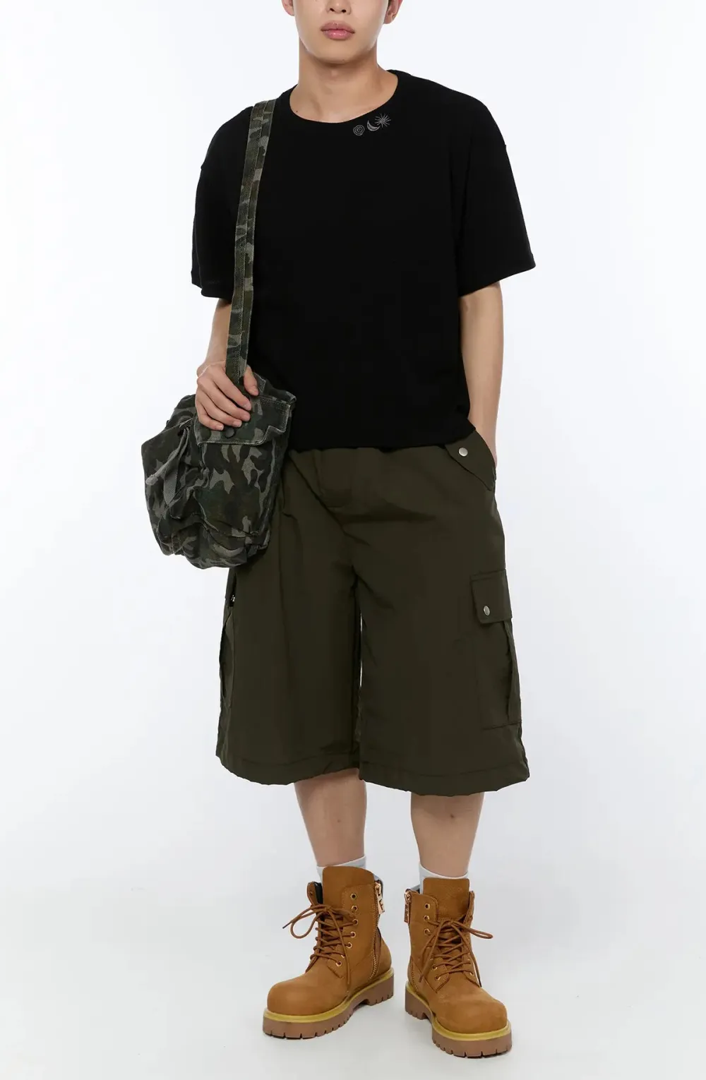 Men's Embroidered Waffle Knit T-Shirt