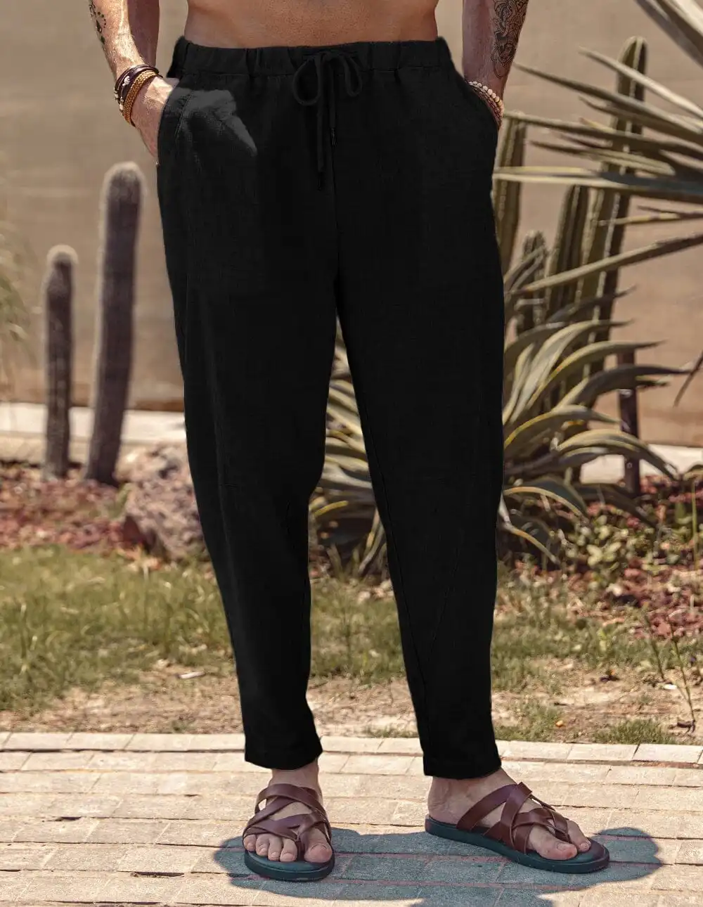 Workwear Drawstring Waist Pants